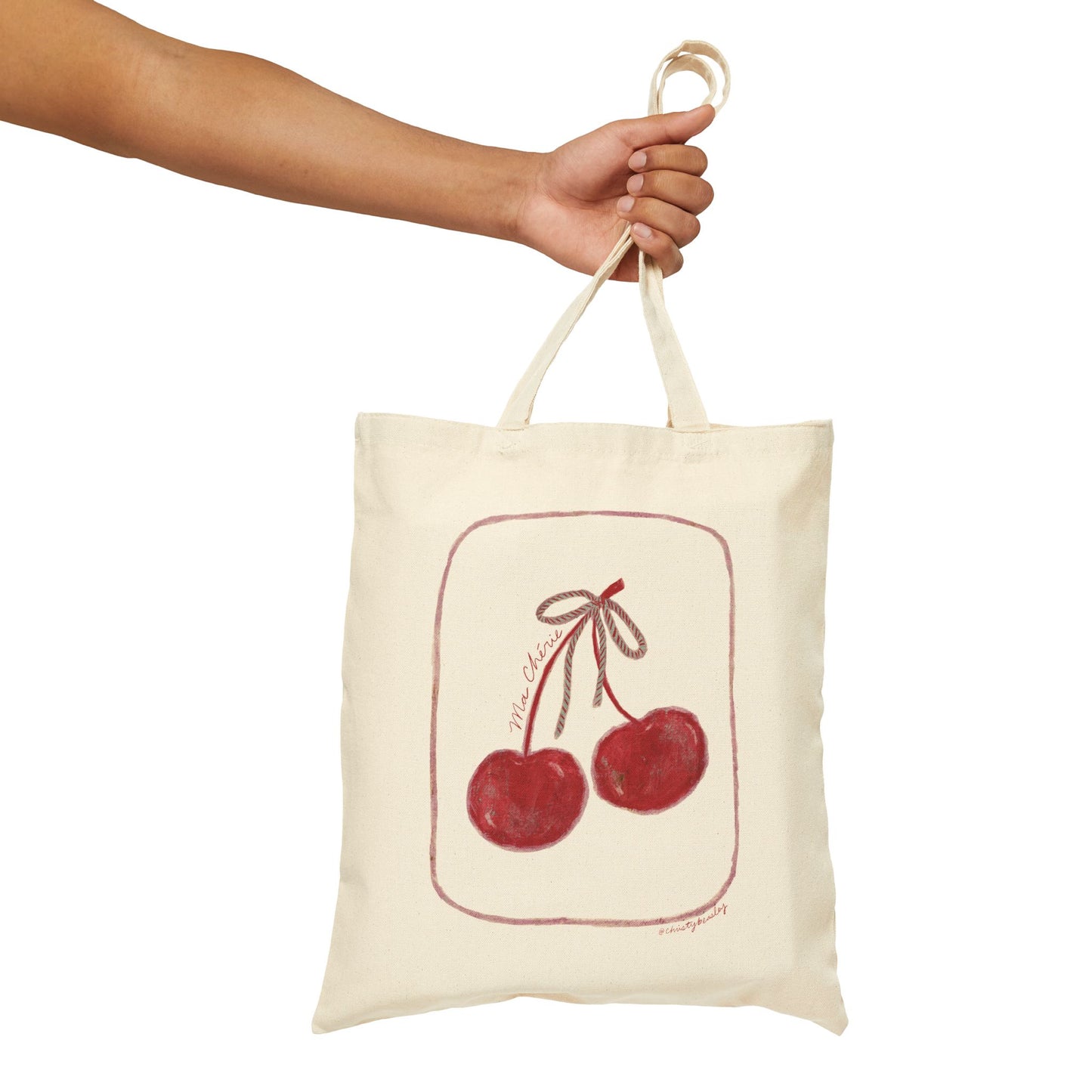 Ma Cherie Cherry Tote - Cotton Canvas Tote Bag
