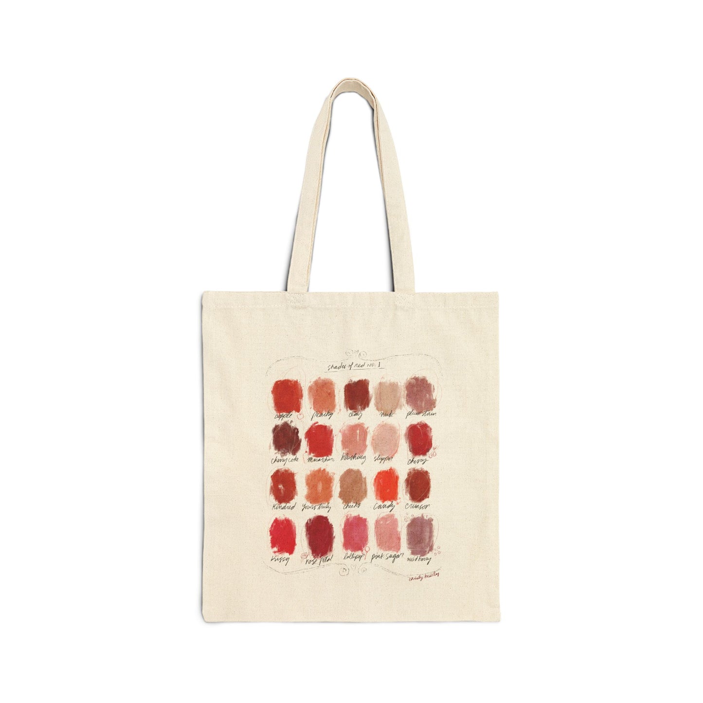 Shades of Red Color Palette - Cotton Canvas Tote Bag