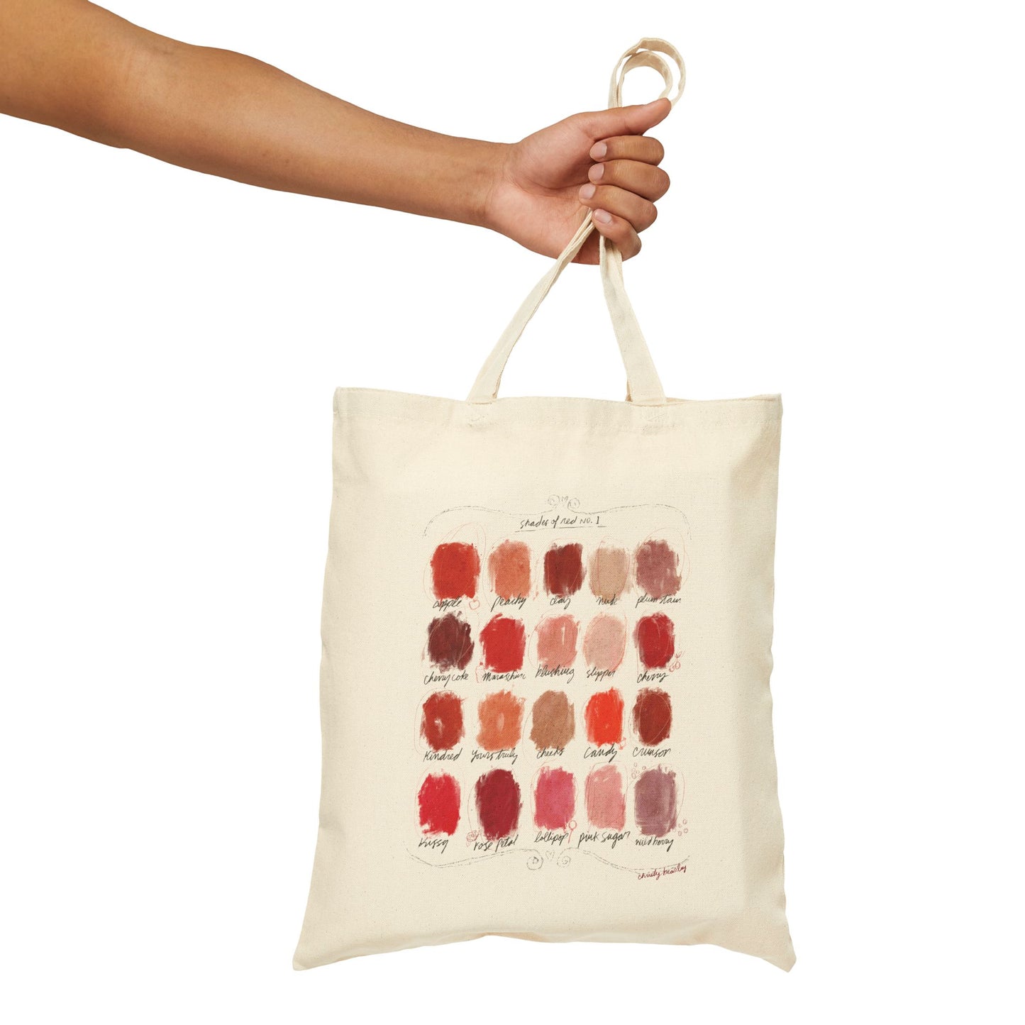 Shades of Red Color Palette - Cotton Canvas Tote Bag