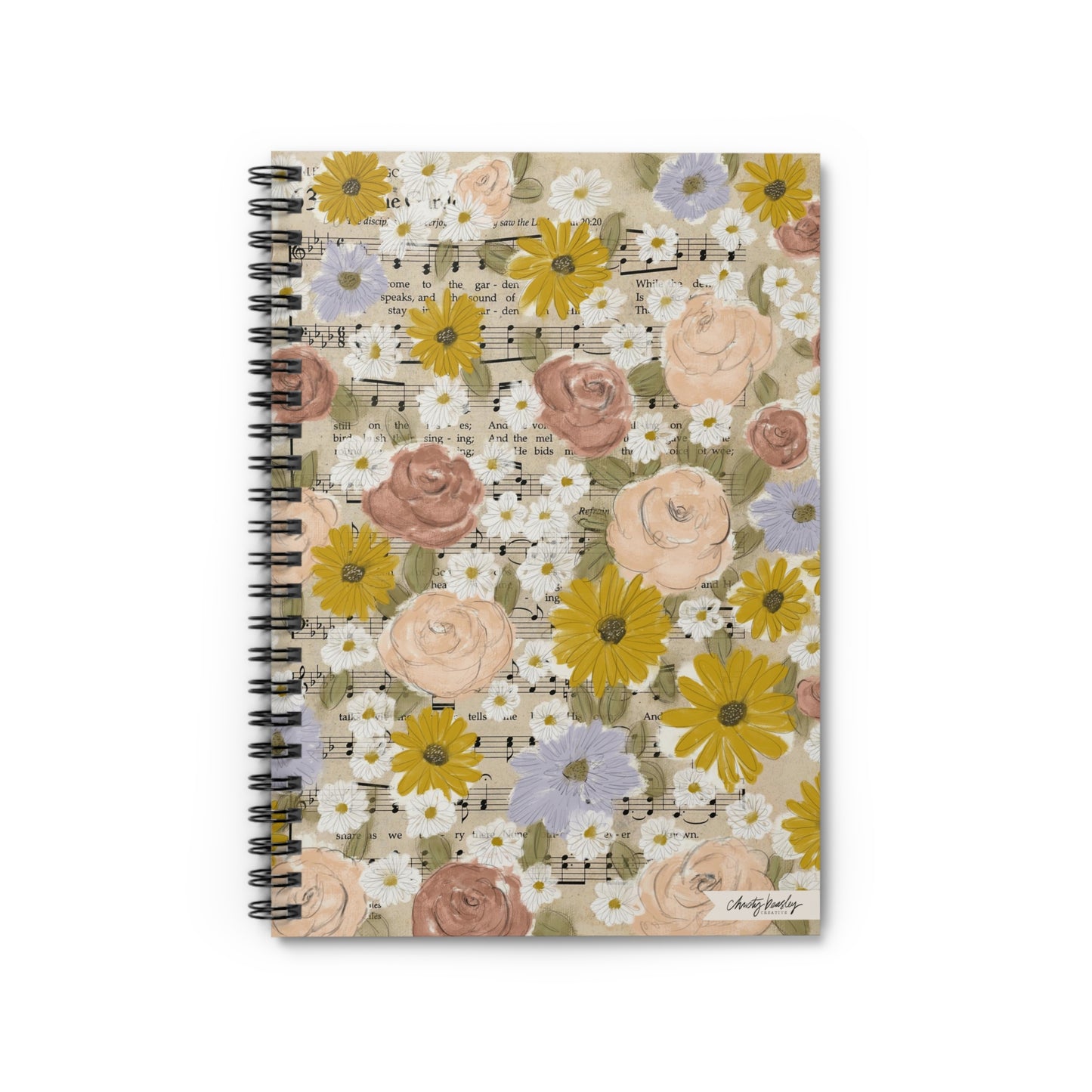 “Floral Garden” Spiral Notebook - Ruled Line - by Christy Beasley