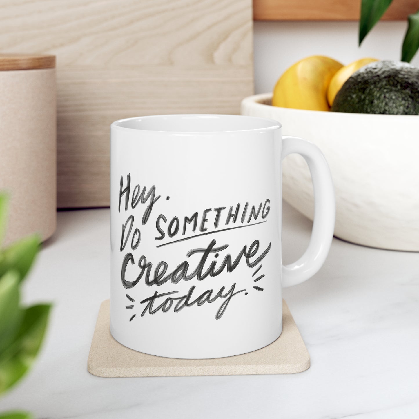 Creative Hand-lettered Ceramic Mug 11oz - by Christy Beasley