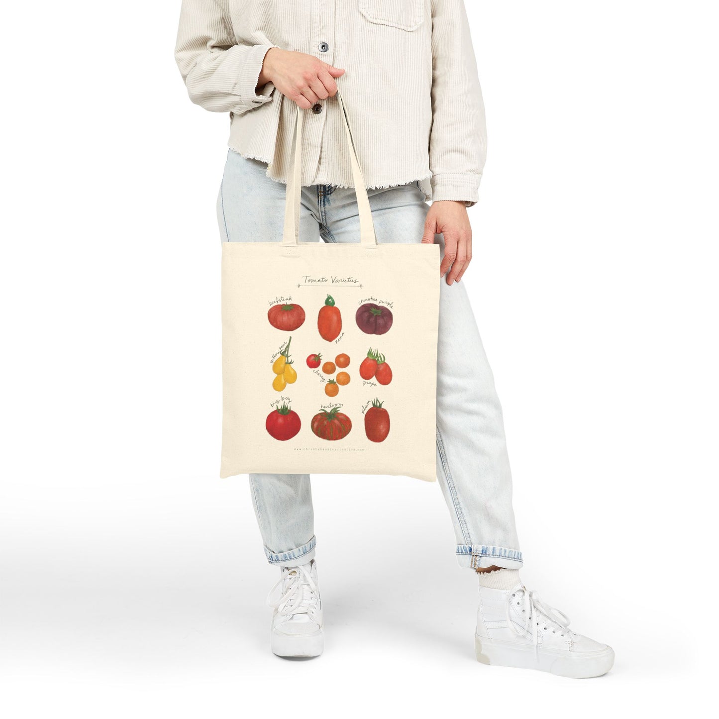 Tomato Tote Bag - Cotton Canvas Tote Bag