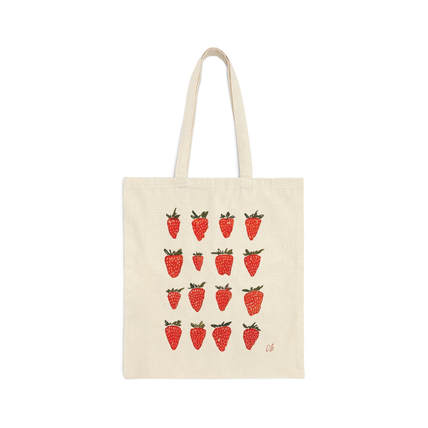 Strawberry Cotton Canvas Tote Bag