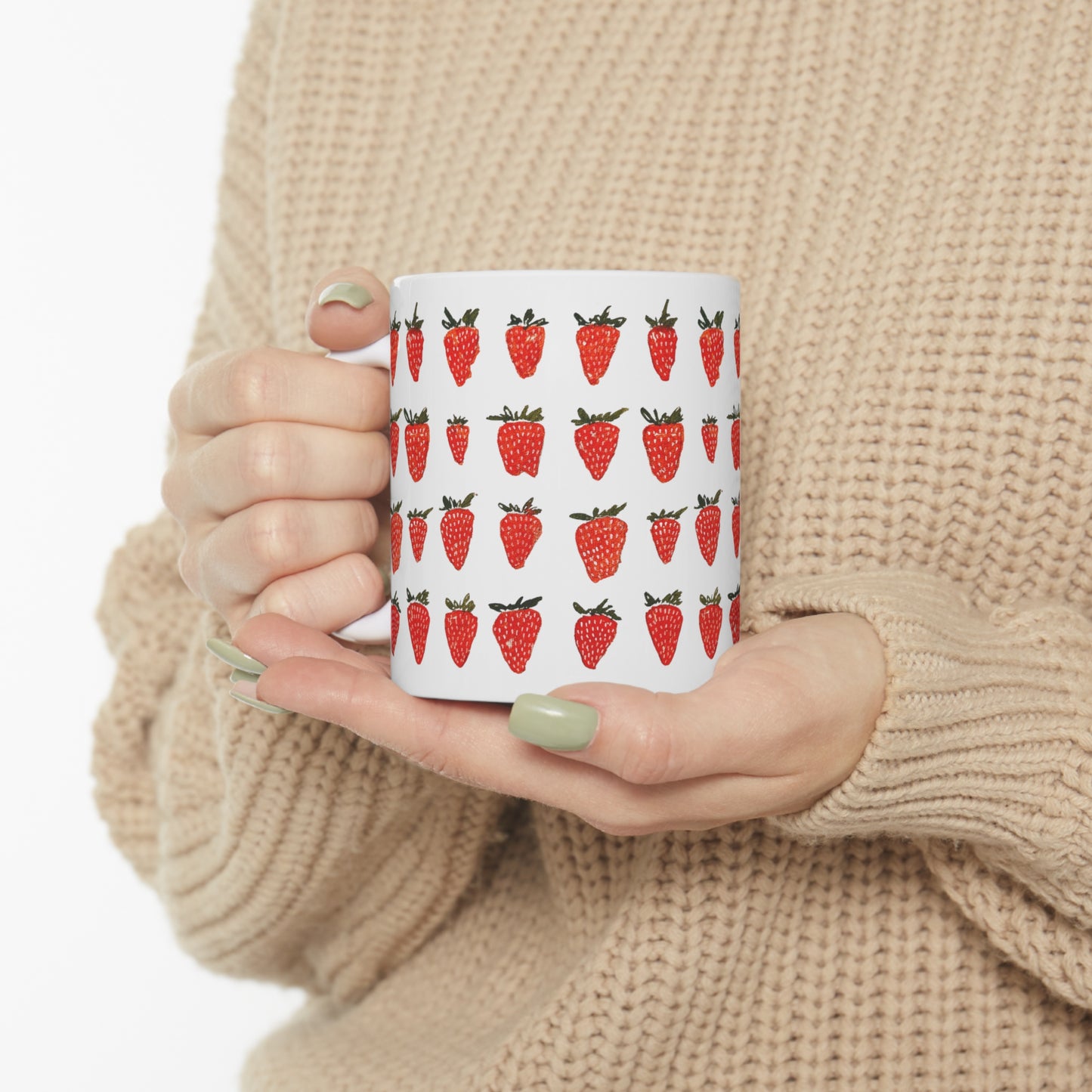 Strawberry Ceramic Mug 11oz - by Christy Beasley