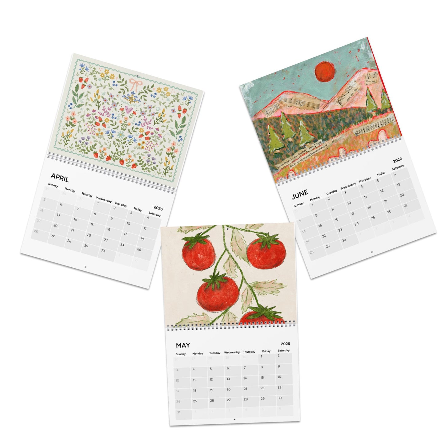 2026 Christy Beasley Creative Wall Calendar — 12-Month Seasonal Art Calendar (January–December)