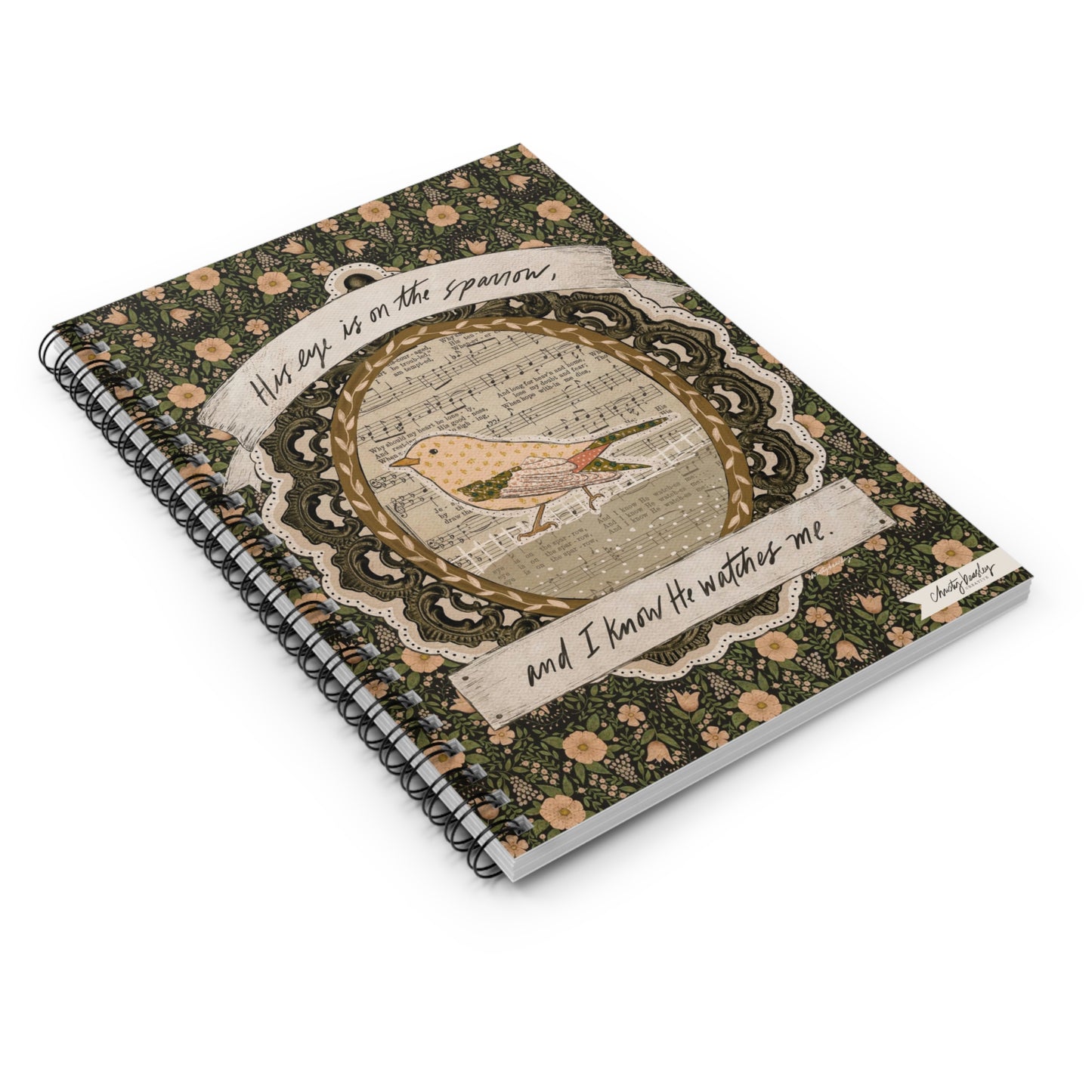 “His Eye is on the Sparrow” Spiral Notebook - Ruled Line - by Christy Beasley
