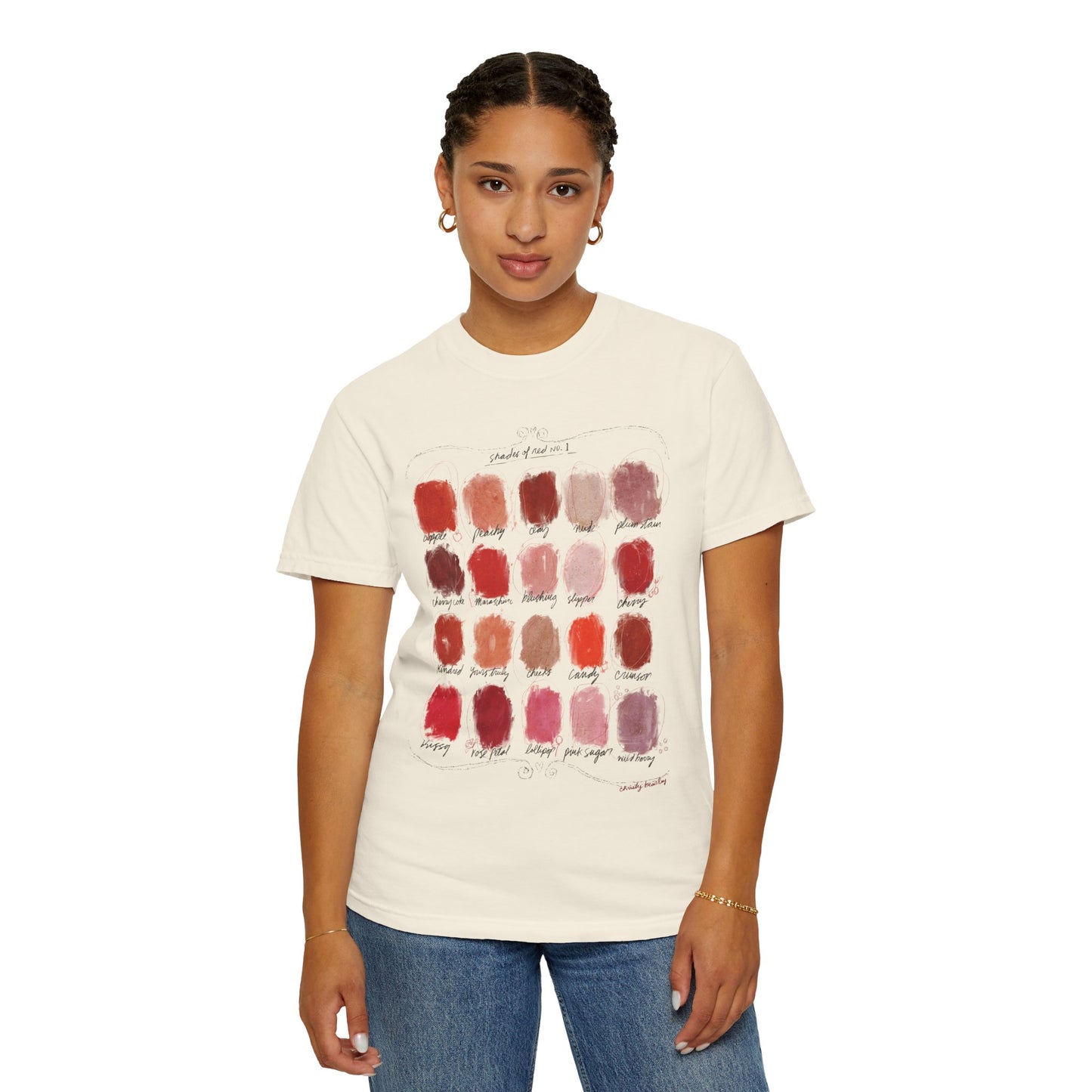 Shades of Red - Color Palette - Unisex Garment-Dyed Comfort Colors T-shirt - by Christy Beasley