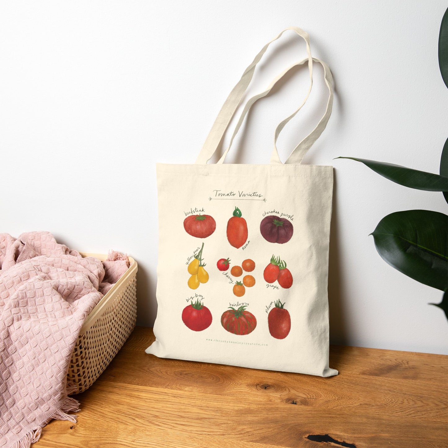 Tomato Tote Bag - Cotton Canvas Tote Bag