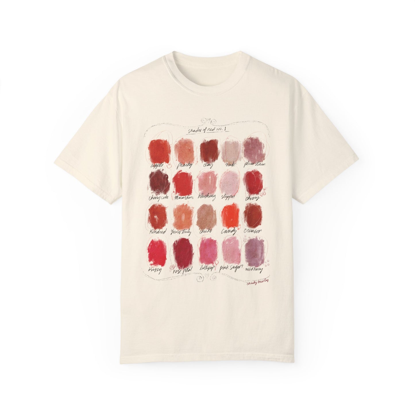 Shades of Red - Color Palette - Unisex Garment-Dyed Comfort Colors T-shirt - by Christy Beasley