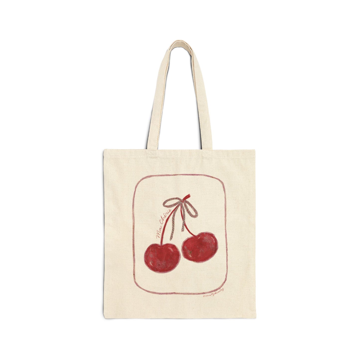 Ma Cherie Cherry Tote - Cotton Canvas Tote Bag