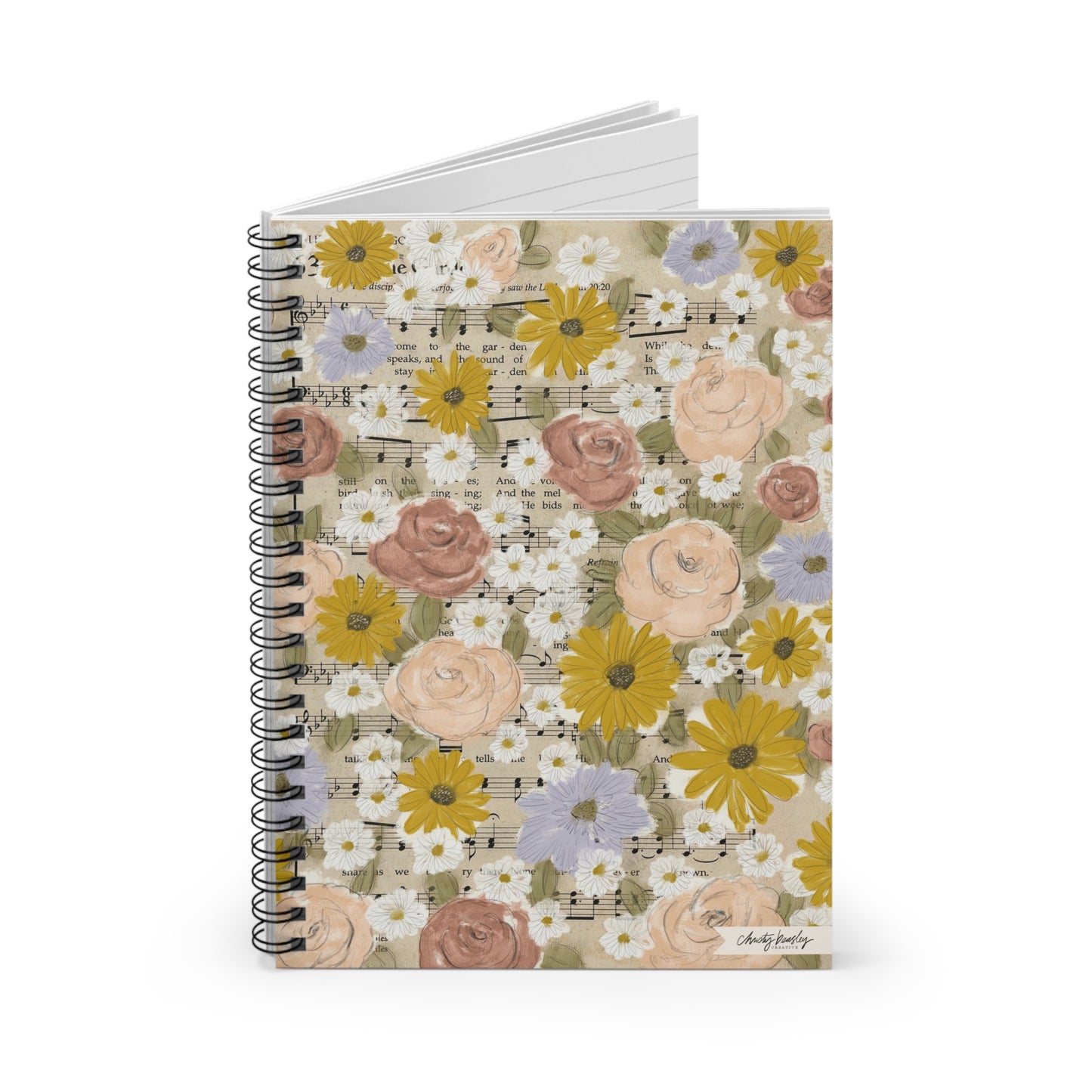 “Floral Garden” Spiral Notebook - Ruled Line - by Christy Beasley