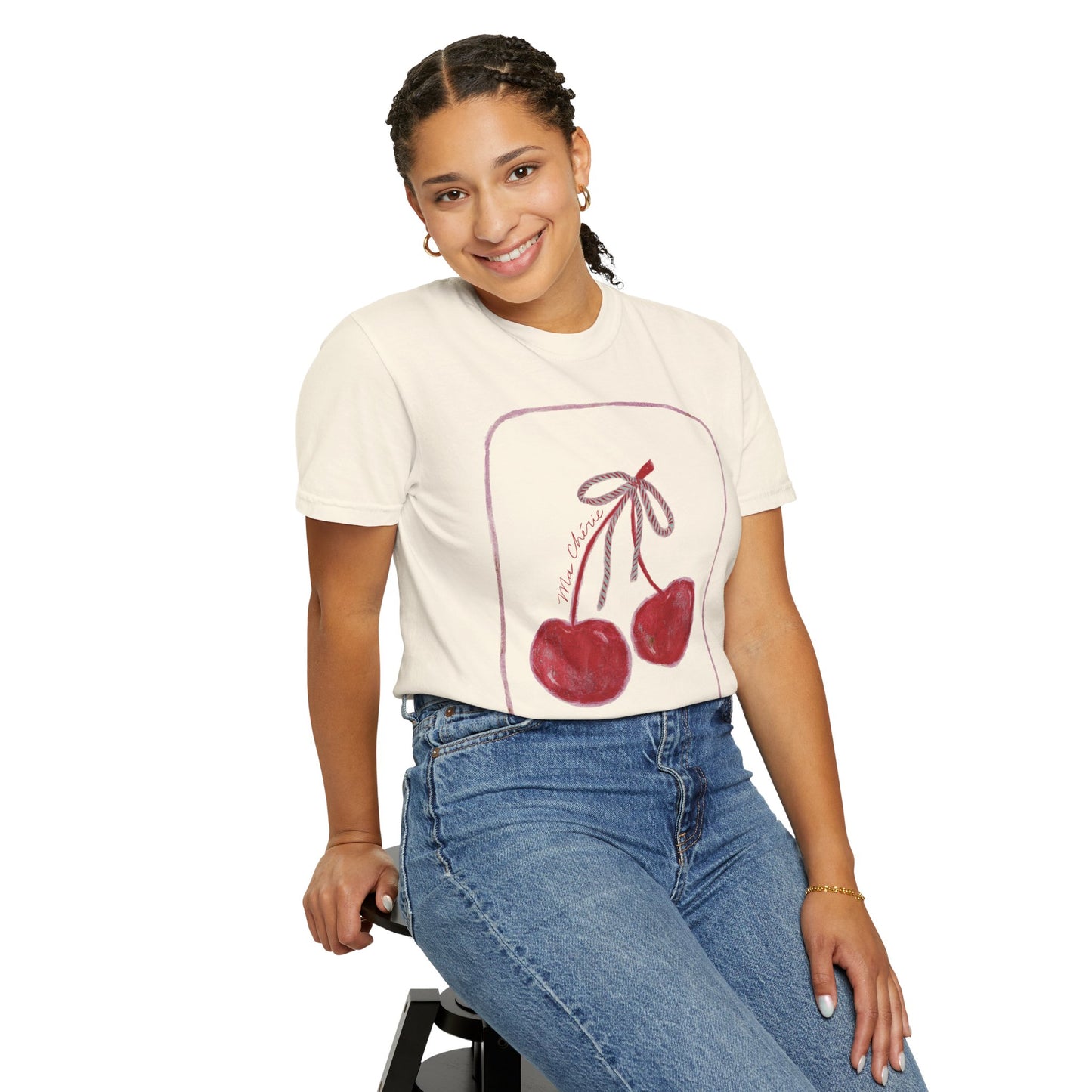Ma Cherie - Cherry Tee - Unisex Garment-Dyed Comfort Colors T-shirt - by Christy Beasley