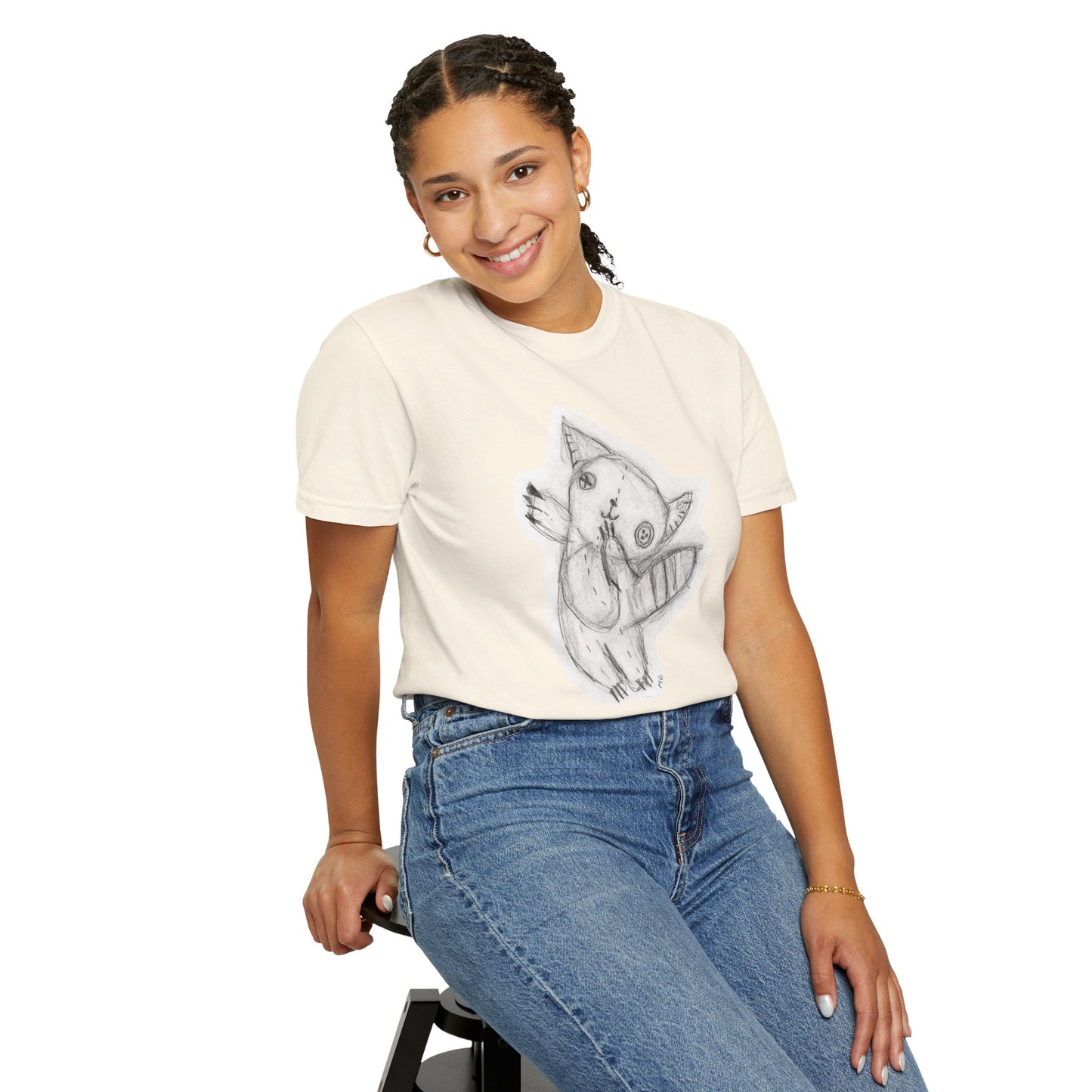 Calico Kitty - Patchwork Pals by Molly Grace Beasley - Unisex Garment-Dyed Comfort Colors T-shirt - by Christy Beasley