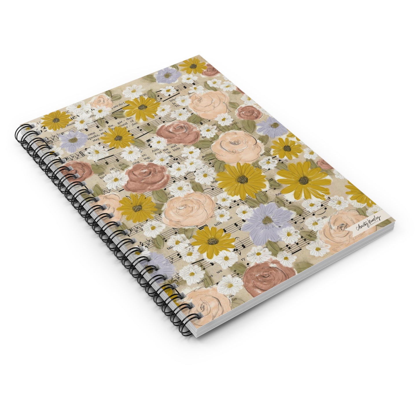“Floral Garden” Spiral Notebook - Ruled Line - by Christy Beasley
