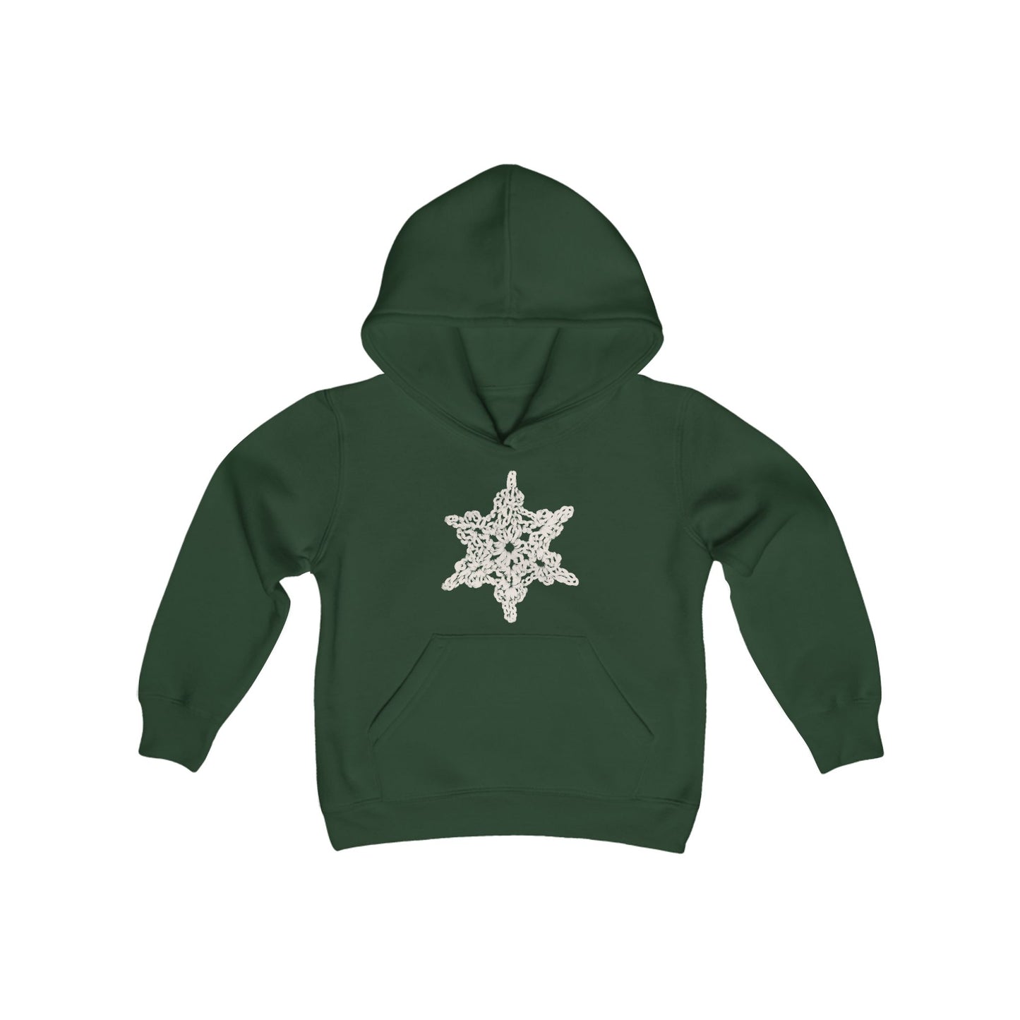 KIDS Crochet Snowflake - Youth Heavy Blend Hooded Sweatshirt