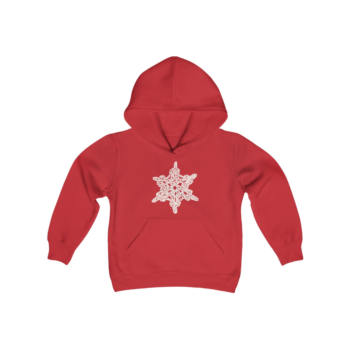 KIDS Crochet Snowflake - Youth Heavy Blend Hooded Sweatshirt