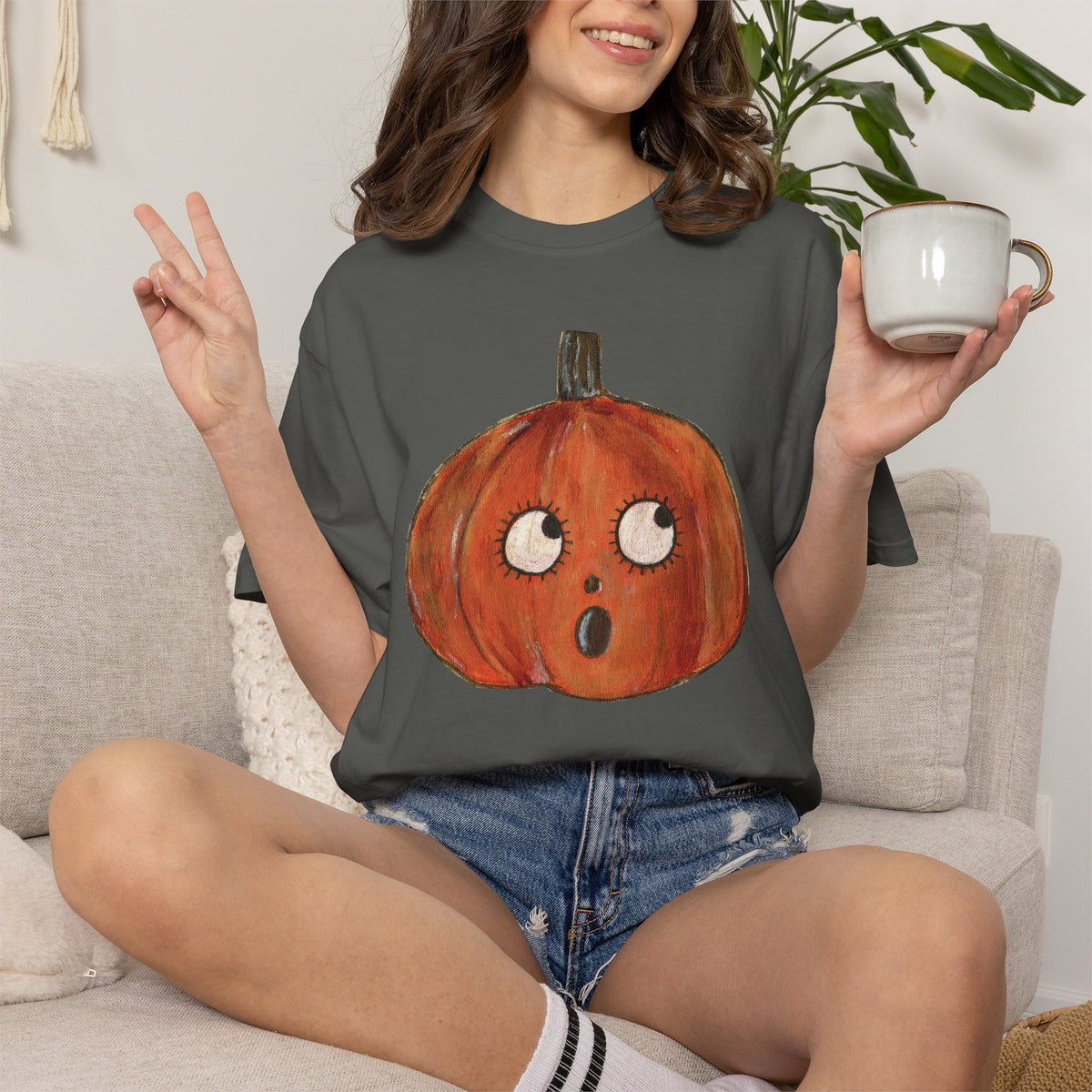 Cutie Pumpkins T-shirt - Unisex Garment-Dyed Comfort Colors T-shirt - by Christy Beasley