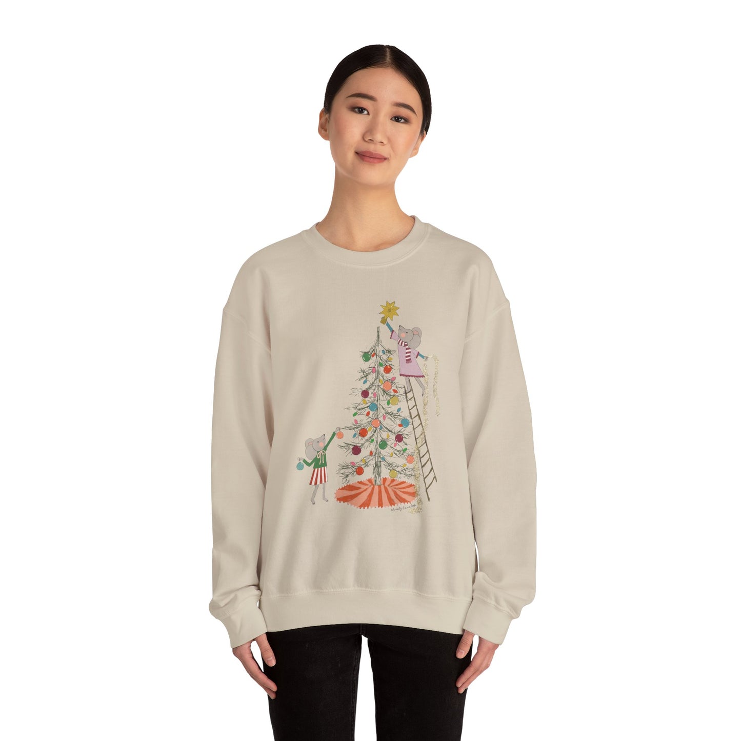 Merry Mice Tree - Unisex Heavy Blend™ Crewneck Sweatshirt