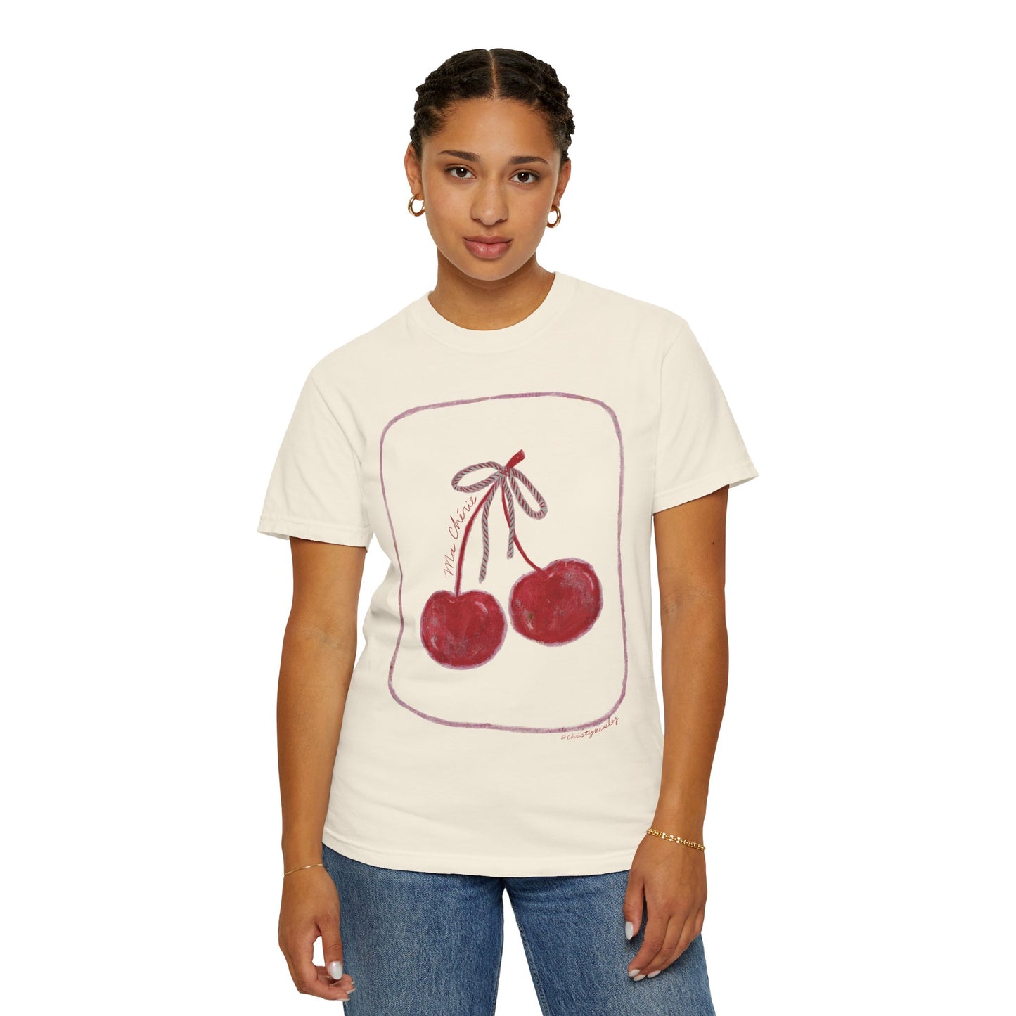 Ma Cherie - Cherry Tee - Unisex Garment-Dyed Comfort Colors T-shirt - by Christy Beasley