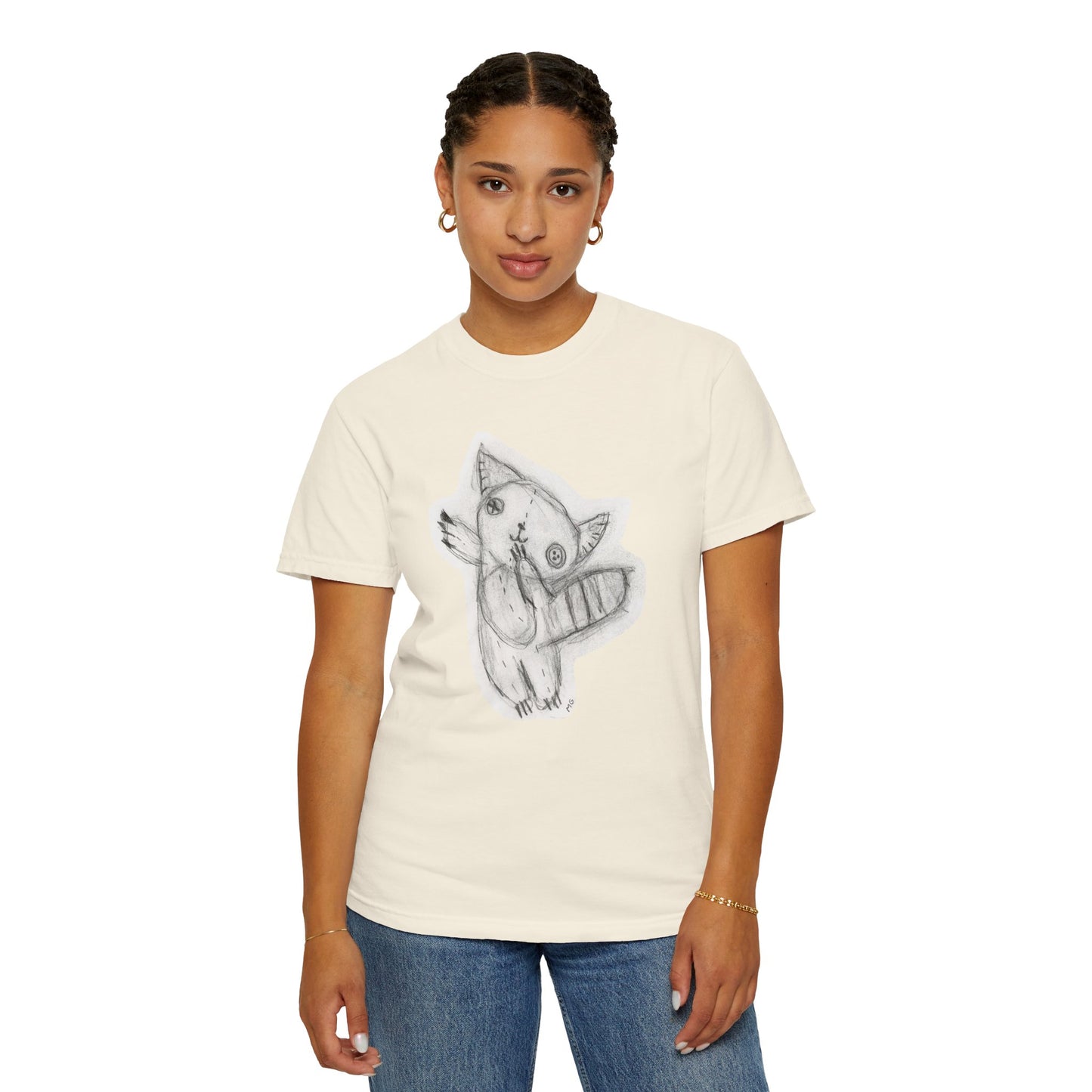 Calico Kitty - Patchwork Pals by Molly Grace Beasley - Unisex Garment-Dyed Comfort Colors T-shirt - by Christy Beasley
