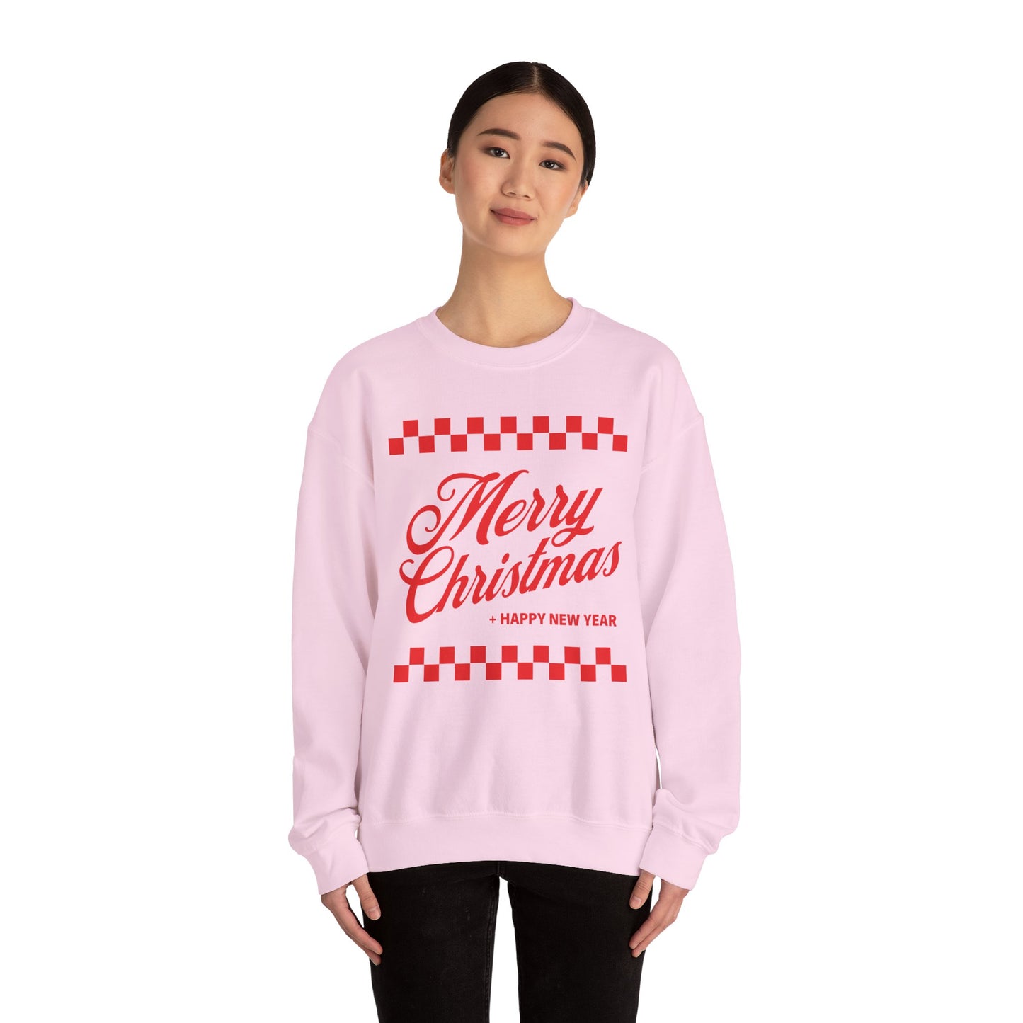 Merry Christmas - Checkerboard - Unisex Heavy Blend™ Crewneck Sweatshirt