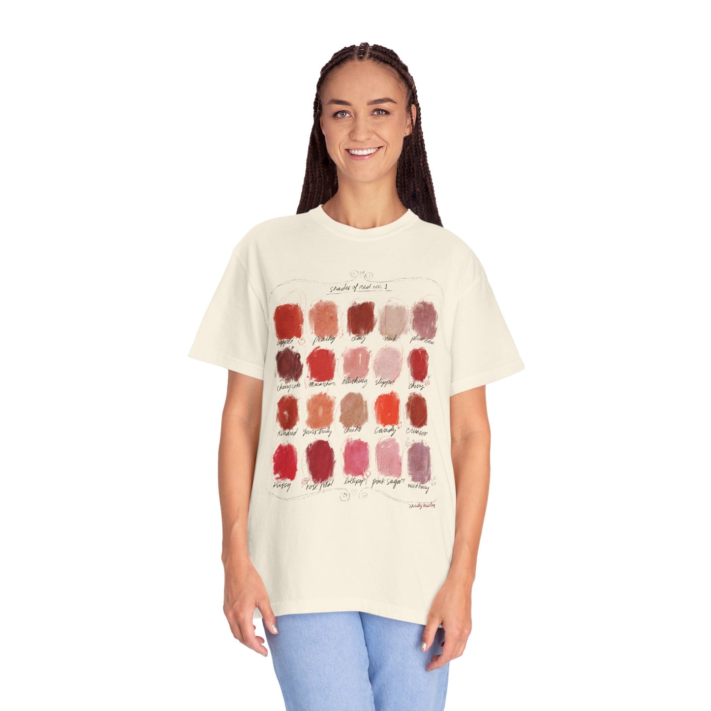Shades of Red - Color Palette - Unisex Garment-Dyed Comfort Colors T-shirt - by Christy Beasley
