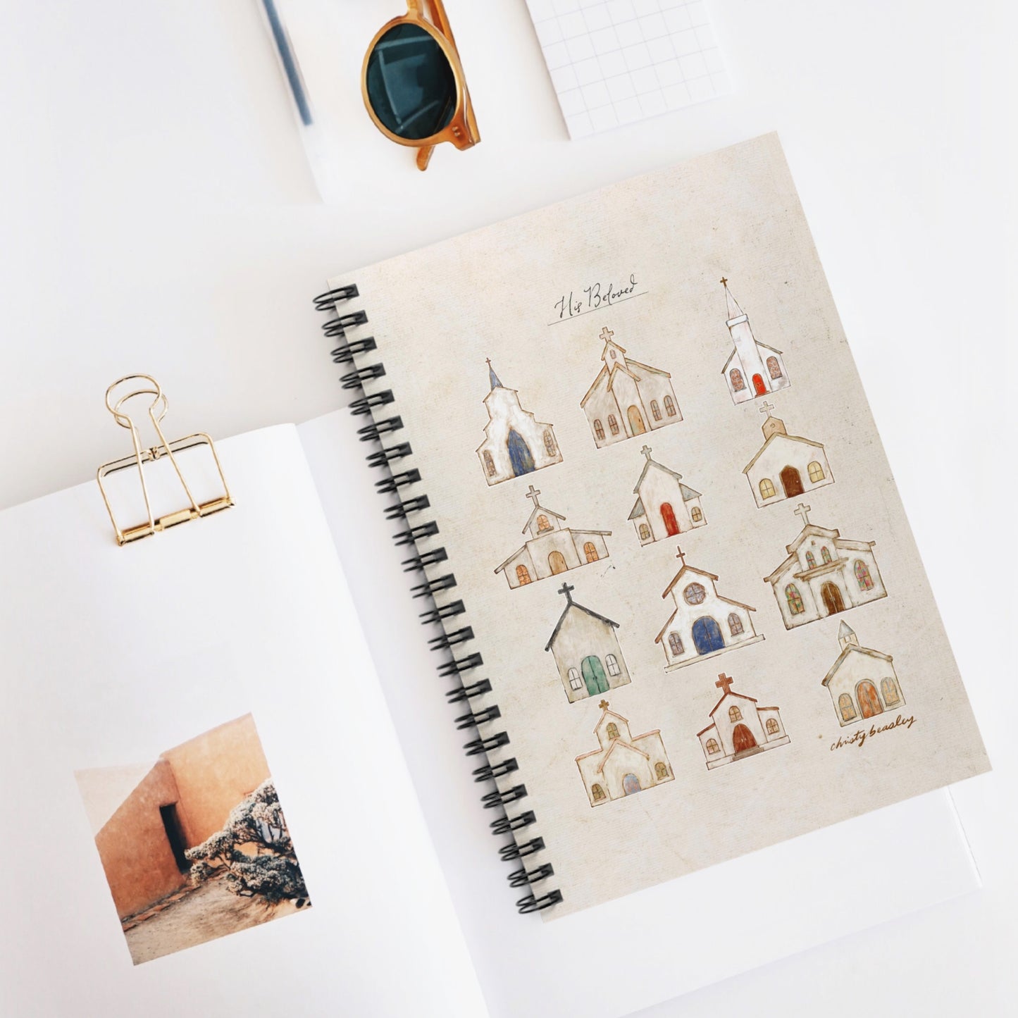 “His Beloved” Churches Spiral Notebook - Ruled Line - by Christy Beasley