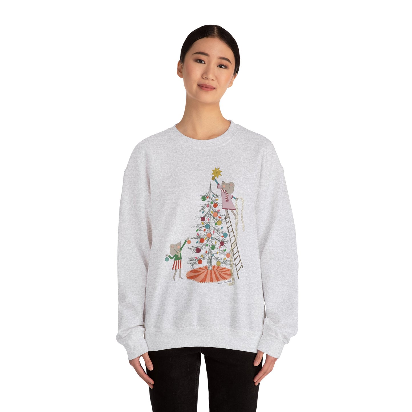 Merry Mice Tree - Unisex Heavy Blend™ Crewneck Sweatshirt