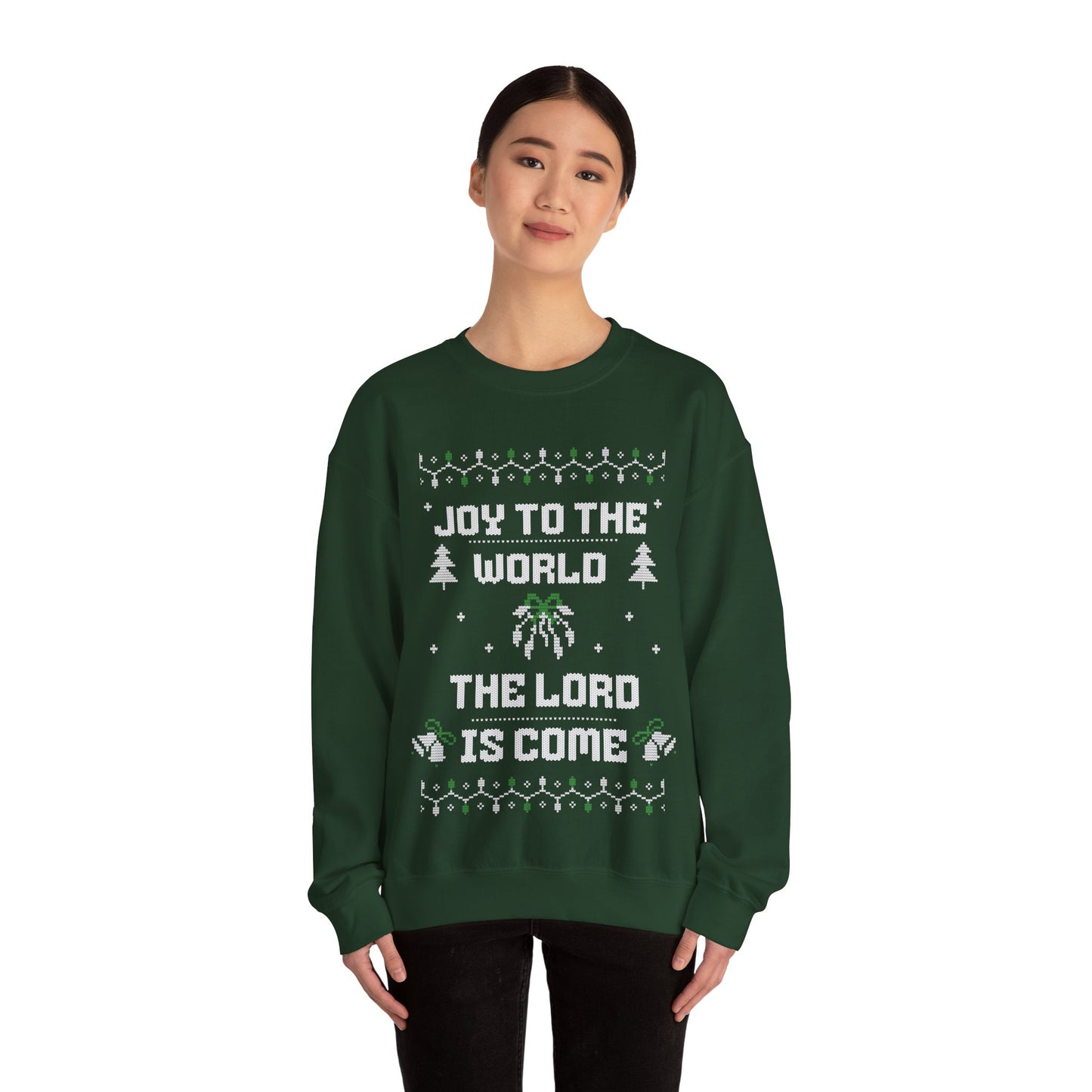 Joy to the World - Knit Style - Unisex Heavy Blend™ Crewneck Sweatshirt