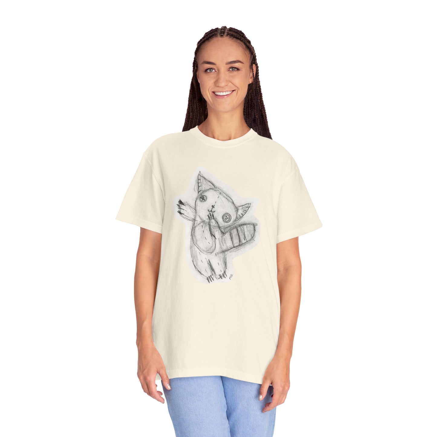 Calico Kitty - Patchwork Pals by Molly Grace Beasley - Unisex Garment-Dyed Comfort Colors T-shirt - by Christy Beasley