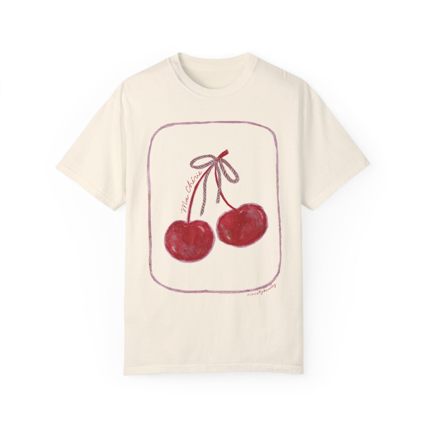 Ma Cherie - Cherry Tee - Unisex Garment-Dyed Comfort Colors T-shirt - by Christy Beasley