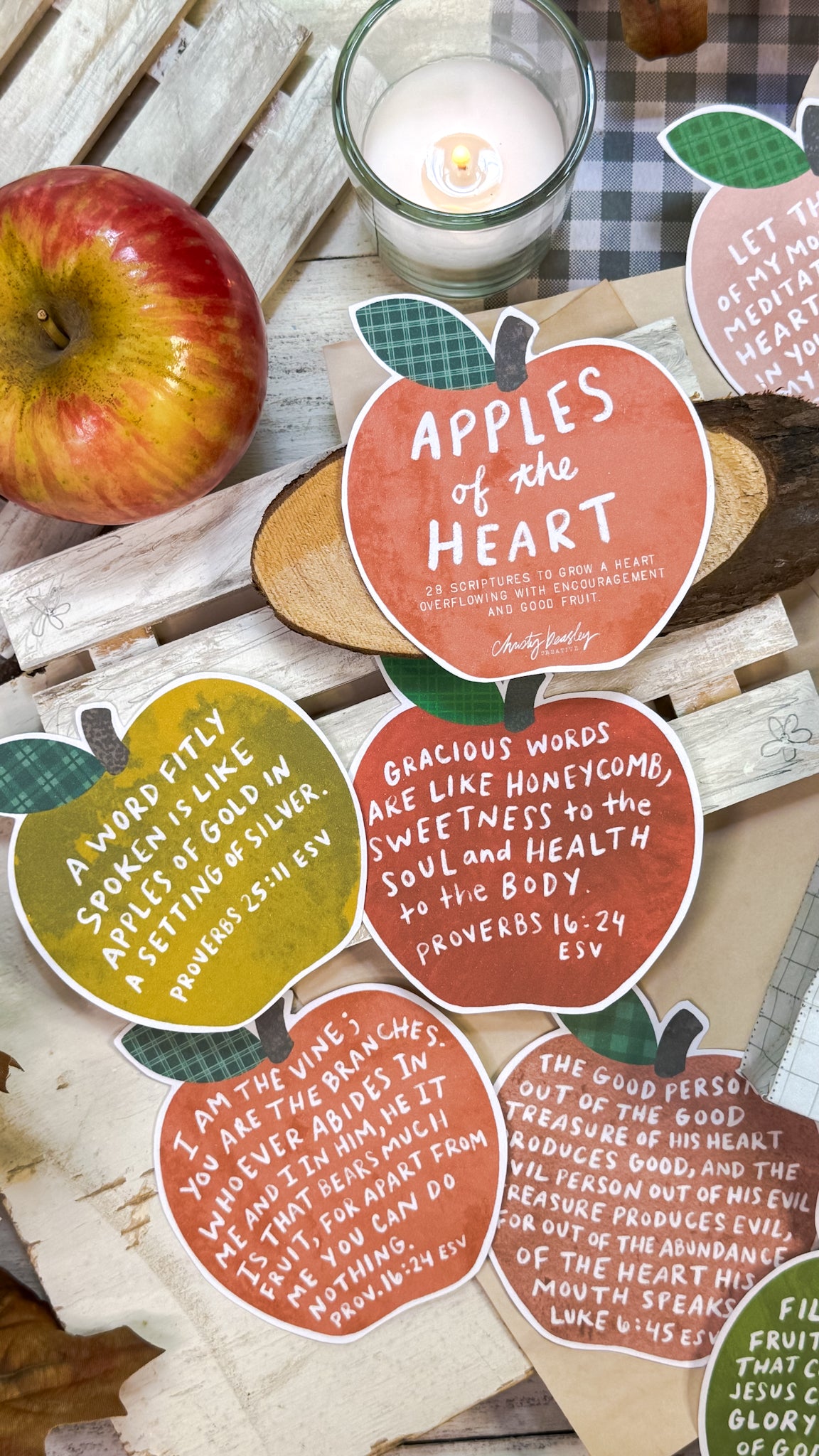 Apples of the Heart Scripture Cards Digital Download