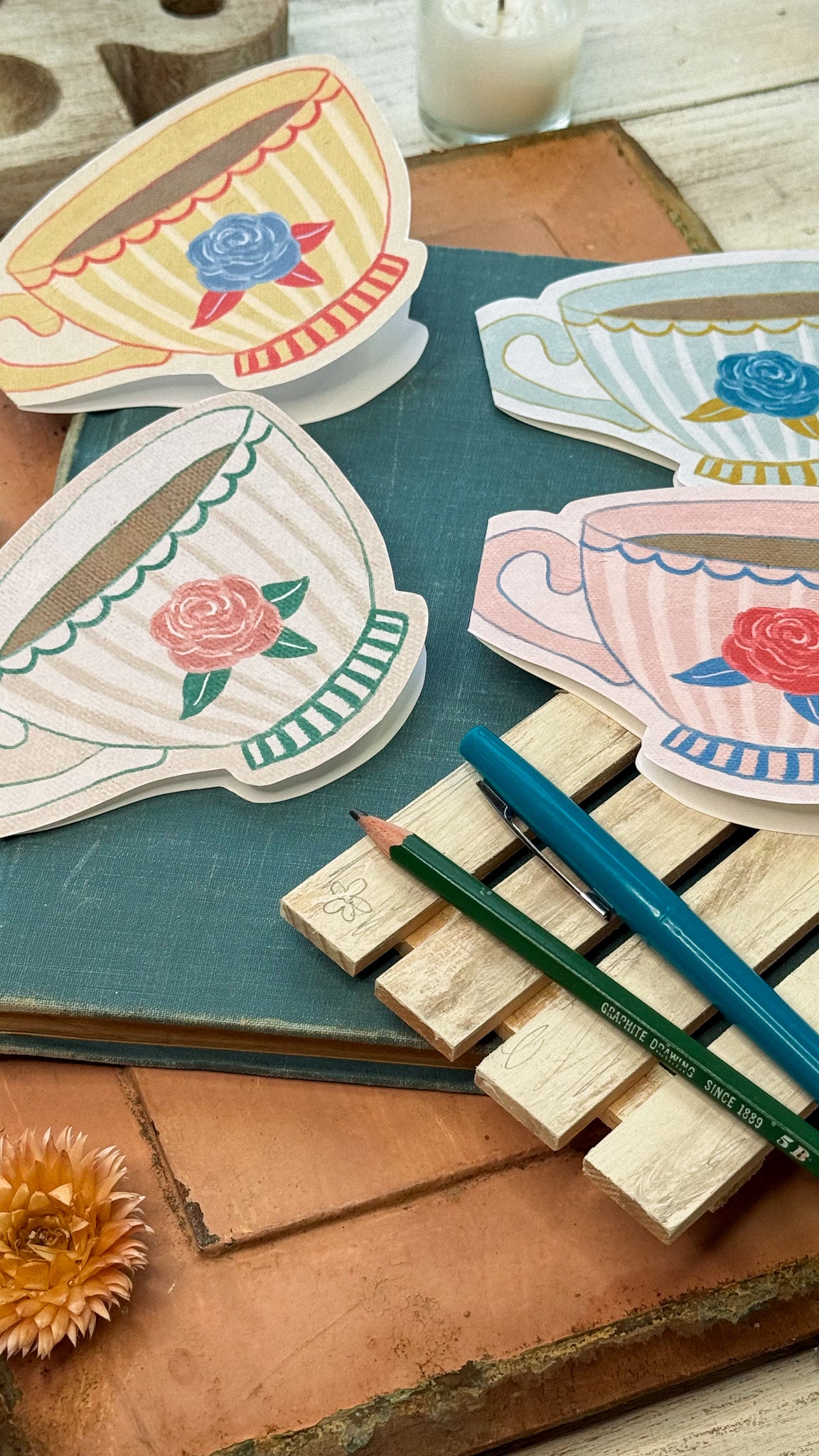 Teacup Cards Digital Download