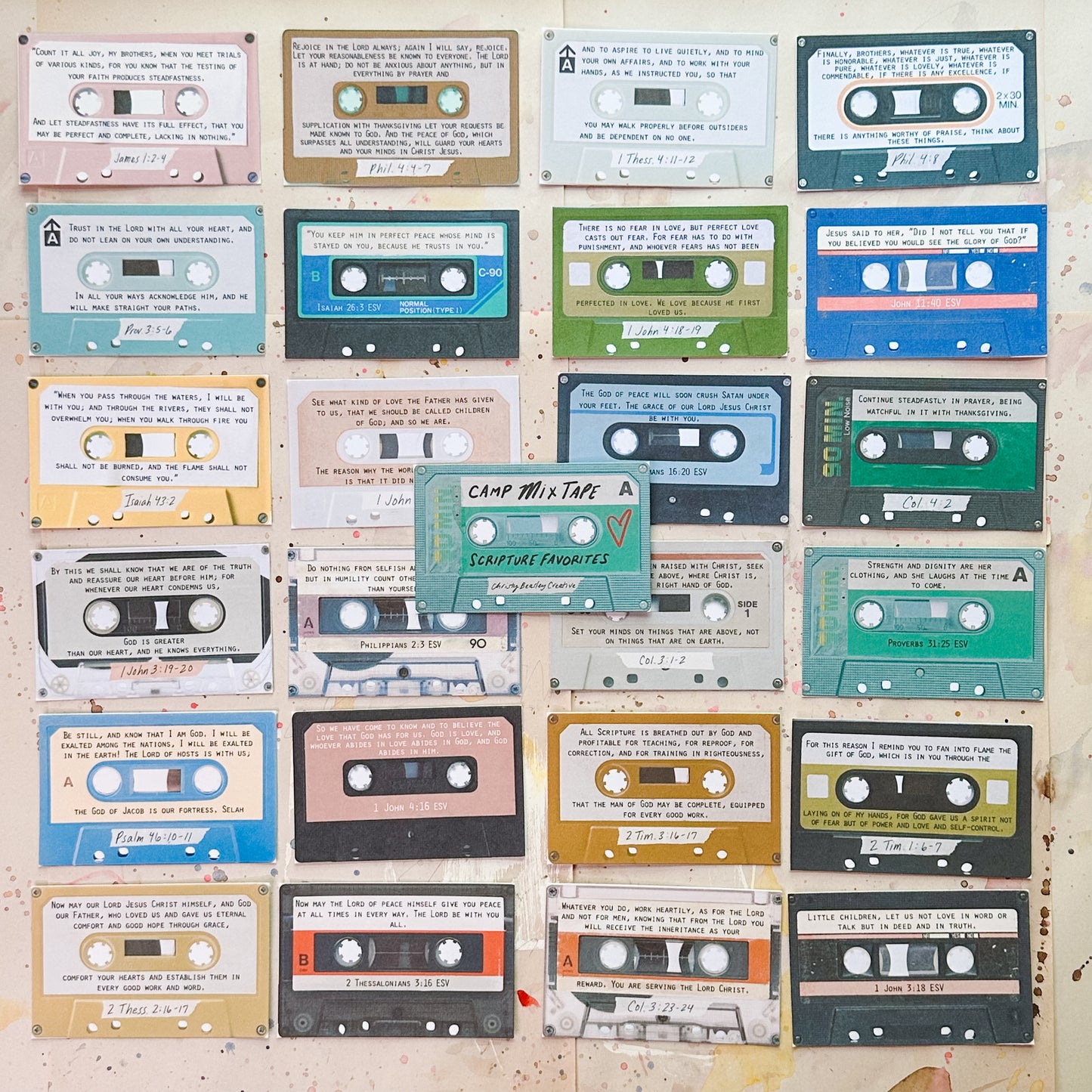 Mix Tape Scripture Cards Digital Download
