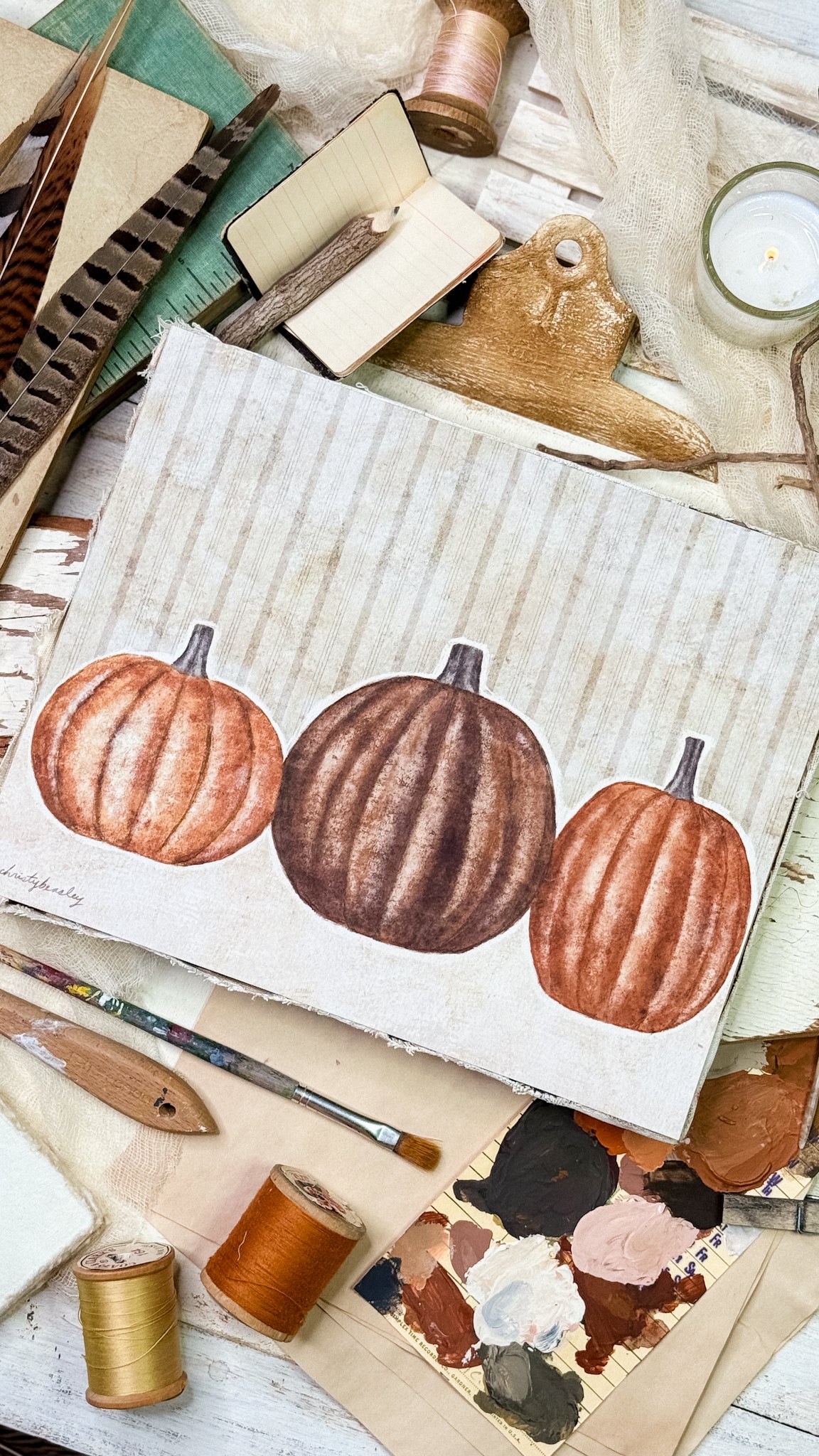 Antiqued Bronze Pumpkins