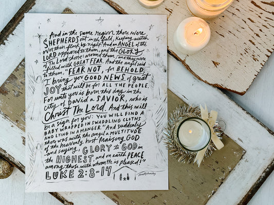 Luke 2 Handlettered Art Print