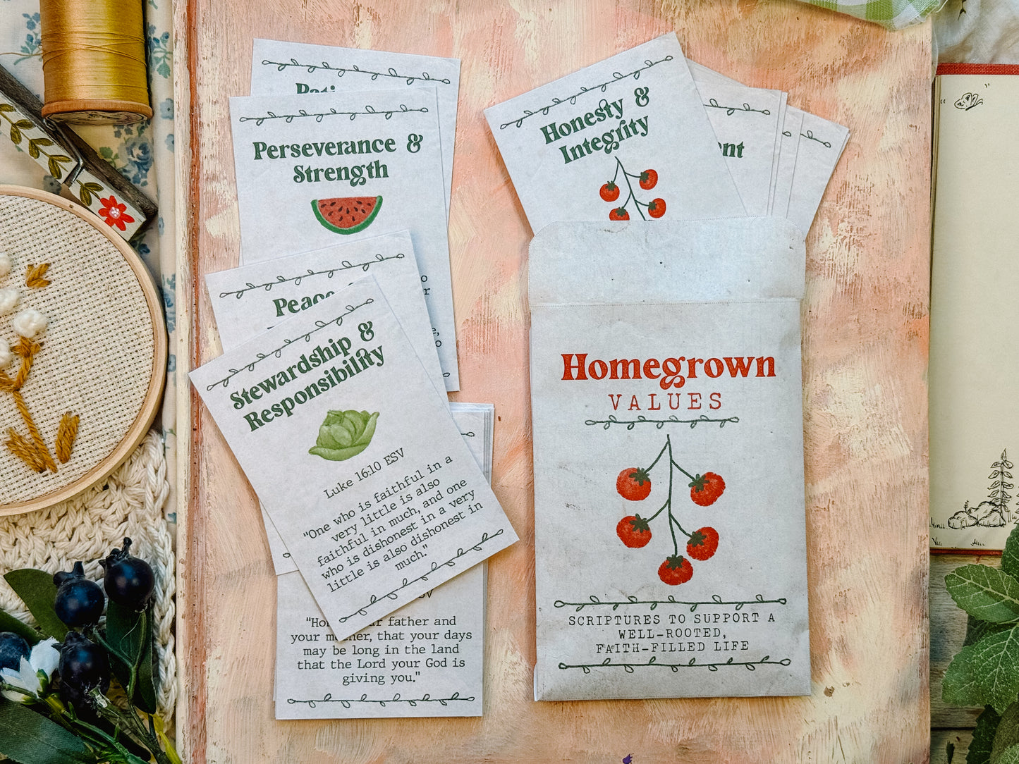 Homegrown Values Scripture Cards Digital Download
