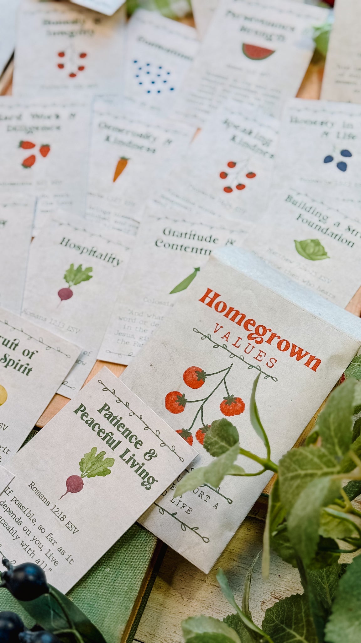 Homegrown Values Scripture Cards Digital Download