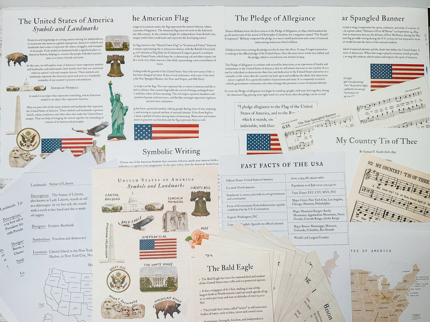 American Symbols Unit Study Digital Download