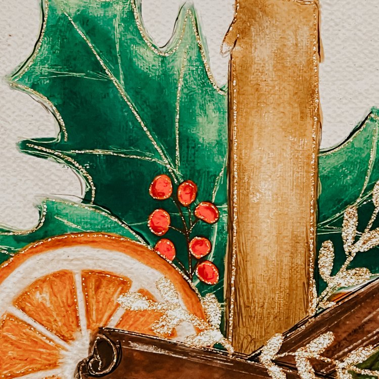 Vintage Holly Sprigs Print