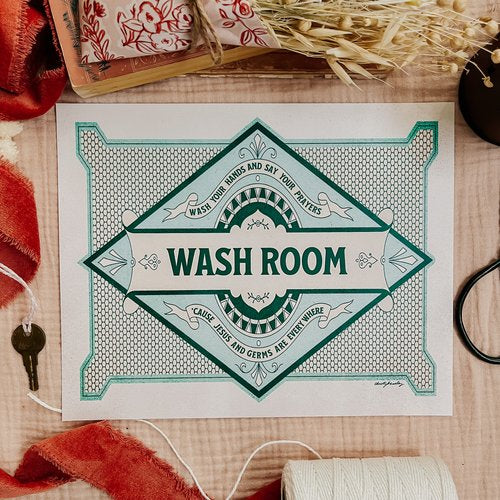 Wash Room Sign