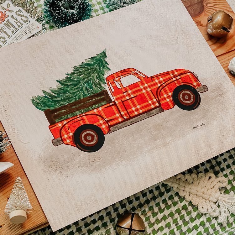 Merry Christmas Vintage Truck Print