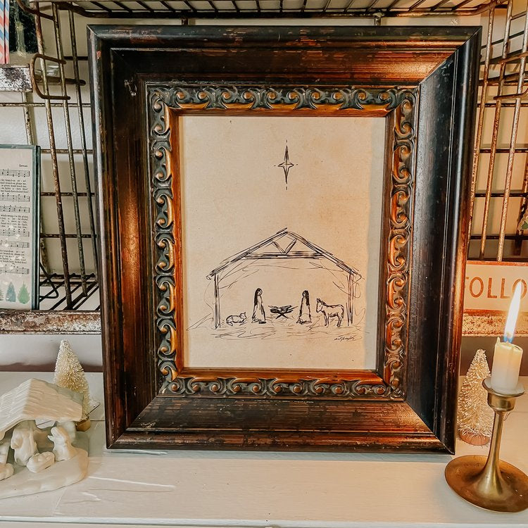 Sketch Nativity Print