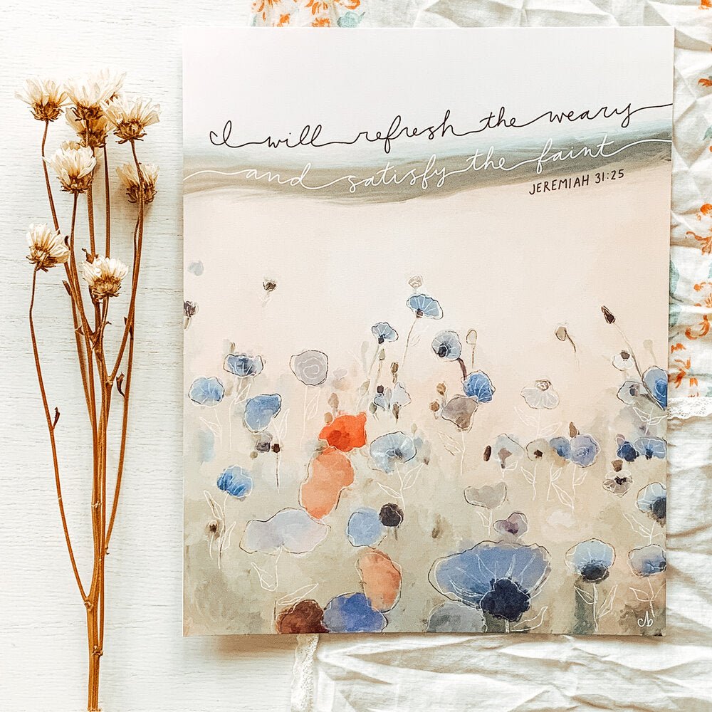 Blue Flowers Print