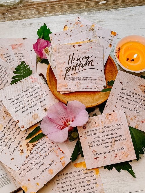 He is My Portion Scripture Cards Digital Download