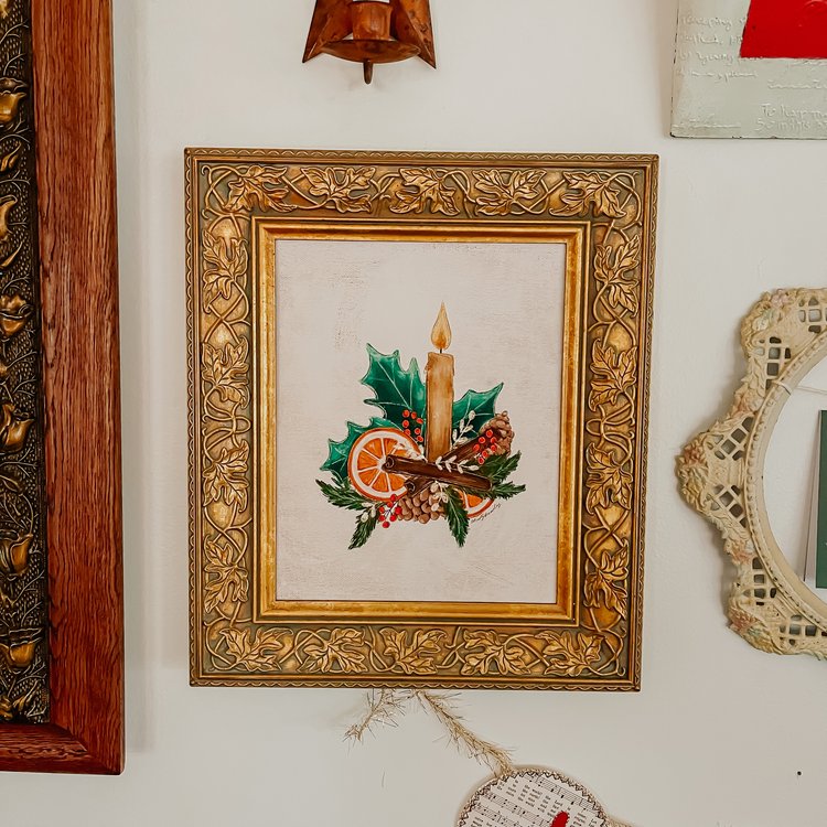 Vintage Holly Sprigs Print