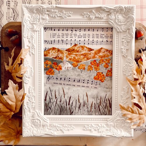 Autumn Country Church Print