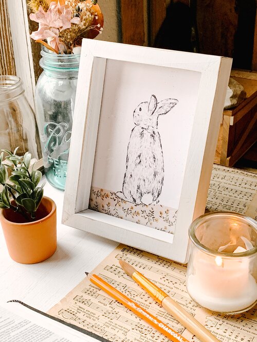 Bunny Charcoal Print