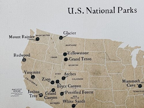 U.S. National Parks Map Print