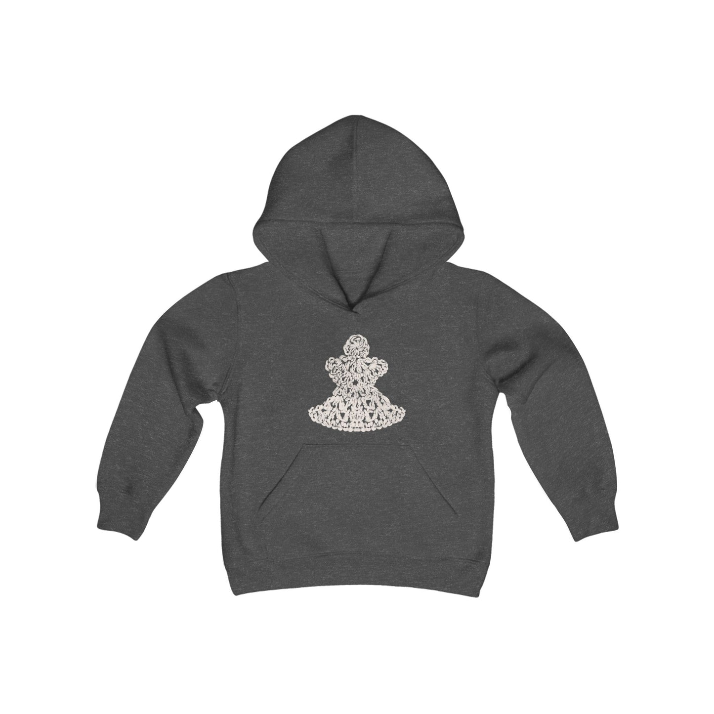 KIDS - Crochet Angel - Youth Heavy Blend Hooded Sweatshirt